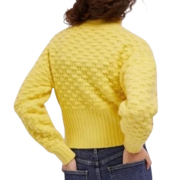 Maeve x Anthropologie - Women’s Wool Textured Cardigan, in Butter Yellow Small - Picture 3 of 17